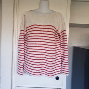 Red and White Striped Sweater Size Large